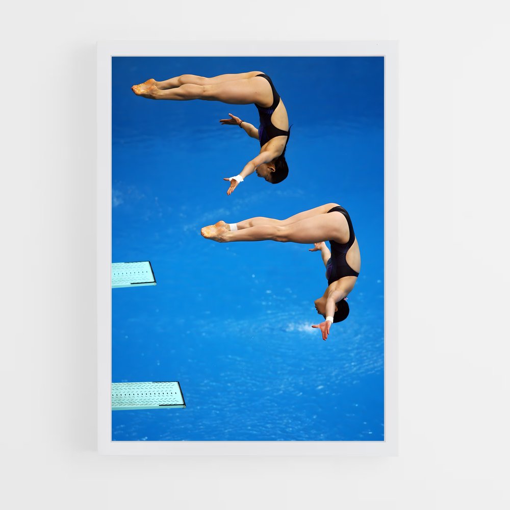 Poster Plongeon Éthéré – affiche Plongeon depuis une plateforme (vue 3)